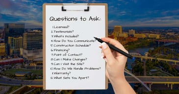 Making a list of questions to ask your Custom Home Builder in Middle Tennessee